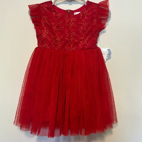 NWT Baby Red Lace and Tulle dress - Picture 1 of 5